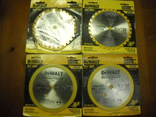 4 DEWALT 5-3/8 Saw Blades 2 DW9053 80T Paneling Vinyl Steel 2 DW9052 Aluminum