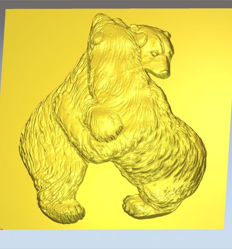 3d stl model for CNC Router mill - two bear-hugging logo a hunting base