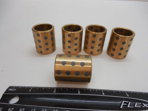 Bronze bushings with graphite inserts 1-1/4&#034; OD x 0.997 I.S. x 1-1/2&#034; OAL 5 pcs