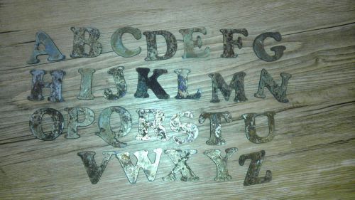 4 inch Alphabet Letters Rough Rusty Metal Vintage Cooper Black Complete Set