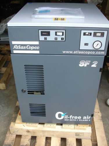 2013 atlas copco scroll air compressor with air dryed model sf 2-100aff new for sale