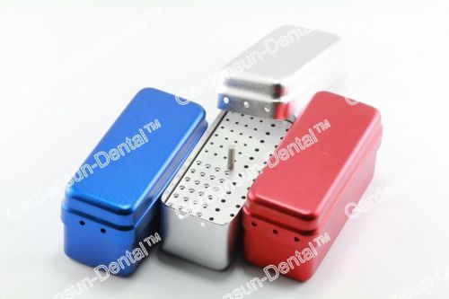 2PCS 72 Holes Dental Burs Holder Block ALUMINIUM Autoclave Disinfection Boxes