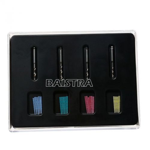 Dental aaa 1 bag discolor quartz screw thread color fiber post &amp; 4 drills sale for sale