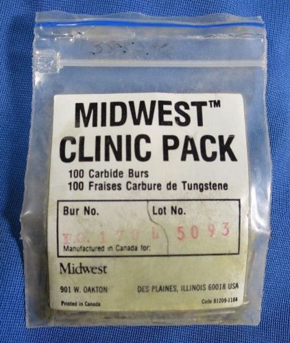 Midwest Clinic Pack FG170 L Plain Fissure (Flat End). (100) Burs.
