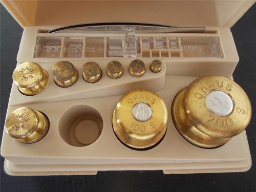 Vintage boxed quality part set scientific instrument chemist lab weights ohaus for sale