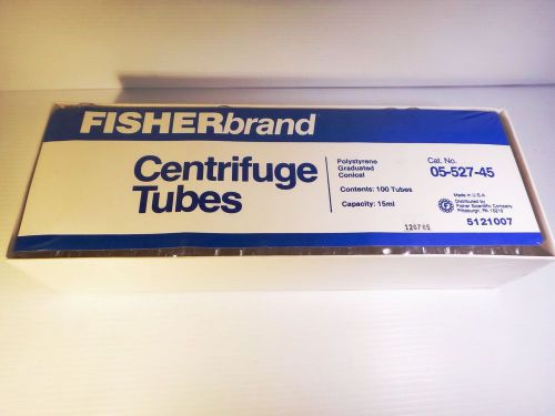 1616# new fisherbrand #05-527-45 centrifuge tubes 15ml 100/pk sealed for sale