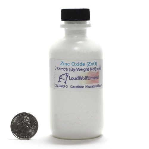 Zinc oxide 3 oz (zno) ultra-fine powder in screw top bottle ships fast from usa for sale