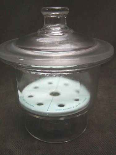Glass desiccator w/ nucerite metal tray, lab for sale