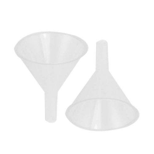 2 pcs 60 ml 2 5/9&#034; mouth dia clear white plastic filter funnel for sale