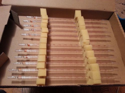 Lot of 11 Pyrex Glass 10 ml Serological disposable Pipets Pipet Model 7086