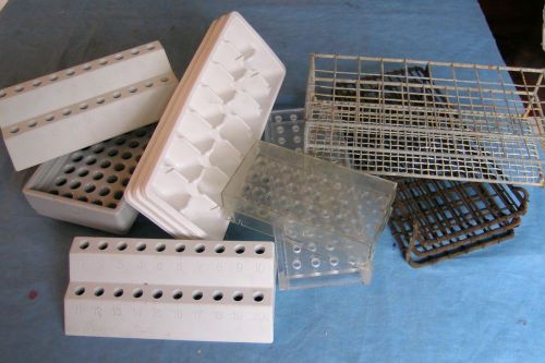Small Lot of Plastic and metal Laboratory racks