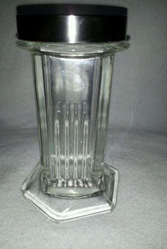 Vintage Glass Slide Stainer Vase Jar with lid for Staining 5 Microscope Slides