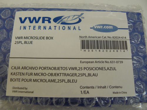 NEW VWR 82024-614 MICROSLIDE BOX 25PL, BLUE