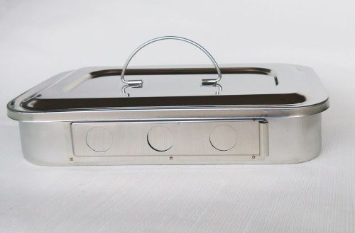 STAINLESS STEEL INSTRUMENT TRAY WITH LID MEDICAL DENTAL TATTOO sterilising trays