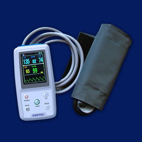 Portable abpm blood pressure patient monitor with spo2 probe (nibp spo2 pr) for sale