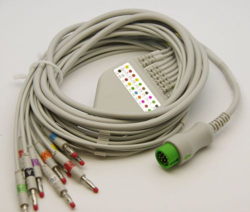 12 Lead (10 wire) ECG/EKG Cable AHA BANANA END FOR MINDRAY BENEVIEW