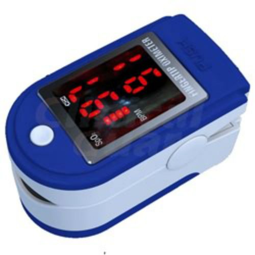 Blue fingertip pulse oximeter for sale
