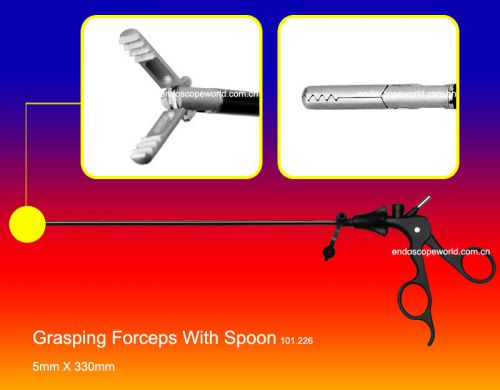 Brand New Grasping Forceps With Spoon 5X330mm Laparoscopy