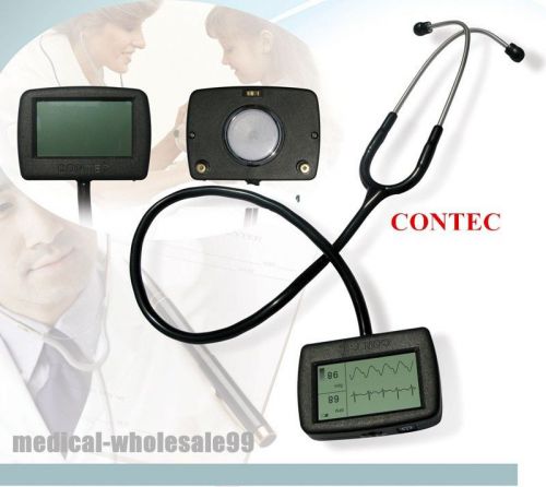 2015 Contec Electronic Visual Stethoscope ECG Wave+Pulse Rate+SPO2 Monitor CE+