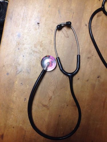 Stethoscope Black With Clear Decorative Pink Purple Black Earpiece