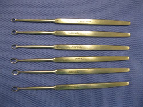 LOT OF 6 DELASCO CURETTES - One FC-3, Two FC-4, Three FC-5  Germany Stainless