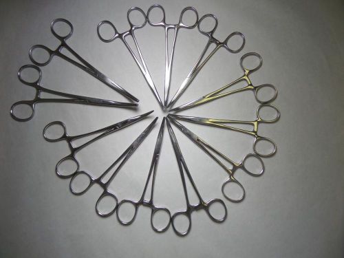 Lot of 12 Surgical Forcep Clamp Curved Amico Brand