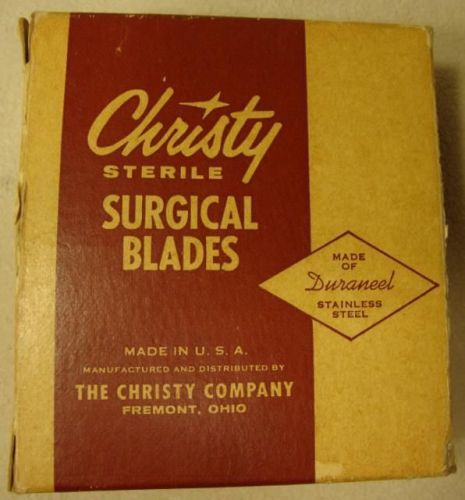 Vintage Box Christy Sterile Surgical Blades With 85 Sealed Blades