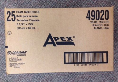 GRAHAM Apex Chiropractic Headrest 25/cs Table Paper Roll Smooth 8.5&#034;x225&#039; #49020