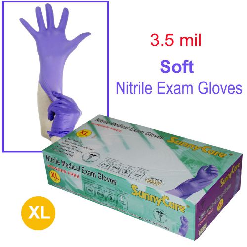 100pcs 3.5mil Soft Nitrile Powder-free Medical Exam Gloves (Latex Vinyl Free)XL