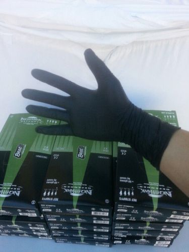 14 Boxes N-DEX NightHawk Defender Disposable Black Nitrile Gloves Small 9700PFS