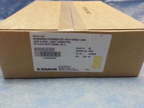 Braun Microbore Extension Set 60 in In Date Case 50 Sealed REF V6222