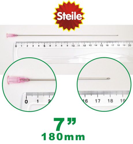 2x extra long 8&#034; 180mm needles *fast shipping* for medicine syringe - gauge 18g for sale