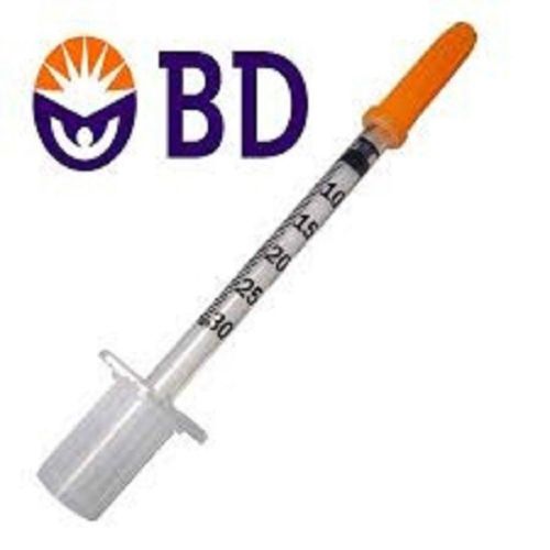 One pack of 10bd micro fine plus 100u single use,1ml syringe, 30g 0.3 x8mm for sale