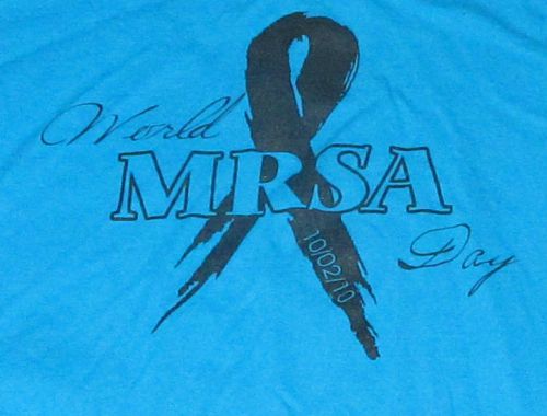 Womens Blue Shirt Top Size XL World MRSA Day 10/02/10 Medical Disease Health