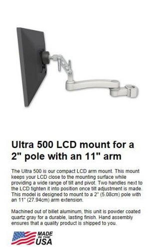 New  ICW Dental chair side Ultra 500 monitor arm  2&#034; pole mount,  FREE SHIP
