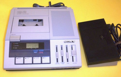 Sony bm 75 standard cassette transcriber complete for sale