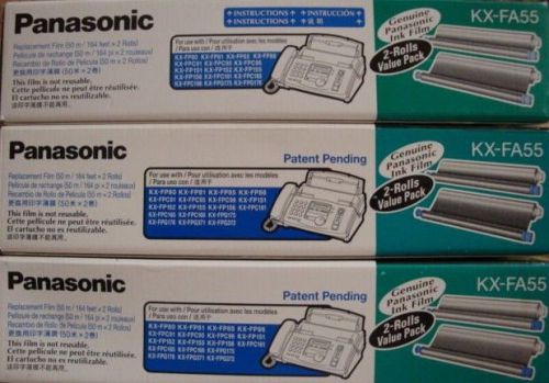 3 Boxes PANASONIC OEM ORIGINAL GENUINE KX-FA55 FAX FILM CARTRIDGE 50M = 5 ROLLS