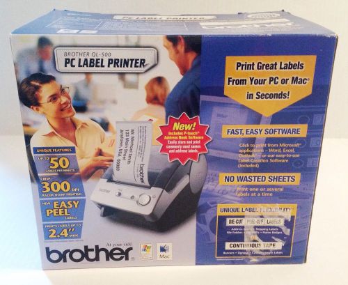 Brother Ql-500 Pc Or Mac Label Printer Die Cut Address, Shipping, Badges New Mac