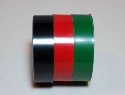 ROTEX - 1/2&#034; Embossing TAPE for making labels - Lot of 3 ROLLS Black, Red,Green