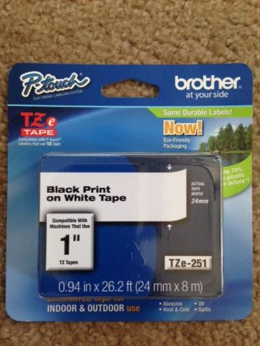 Brother  Tze 251 - Laminated Adhesive Tape - 1 Roll(S) Brother TZe 251 - 1&#034;