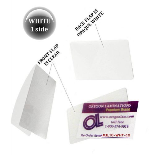 Qty 1000 White/Clear Military Card Laminating Pouches 2-5/8 x 3-7/8 LAM-IT-ALL