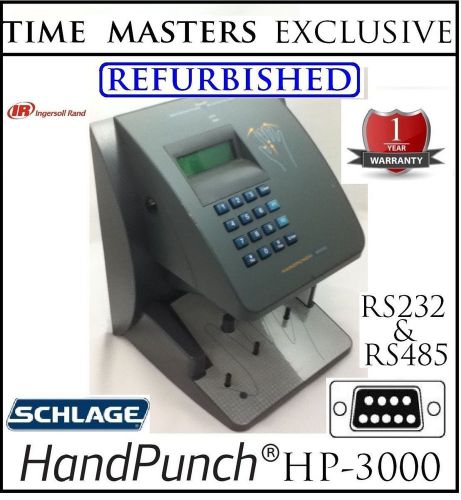Refurbished Schlage HandPunch HP3000 RS232/485 Biometric w/100 Employee Software