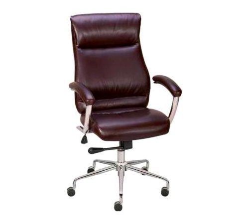 Staples strobelle brown bonded leather mid-back chair for sale