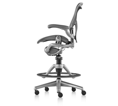 New herman miller aeron stool office chair posturefit high height titanum zinc for sale