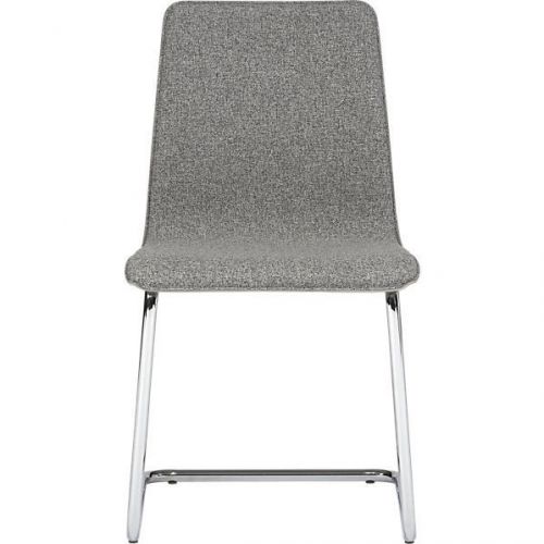 CB2 Desk Chair, Gray Tweed and Chrome, Fully Assembled