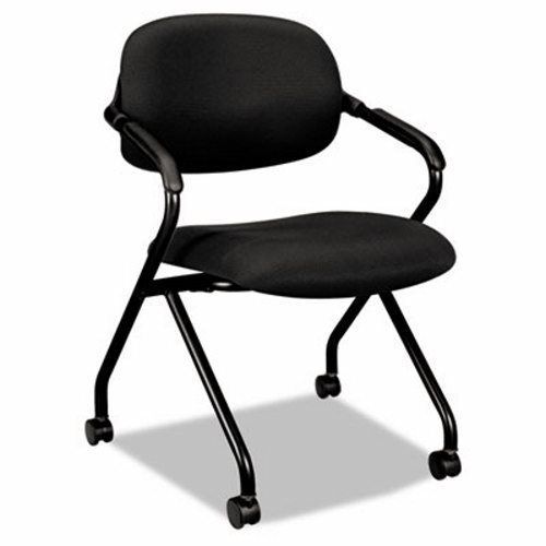 Basyx VL303 Mesh Back Nesting Arm Chair, Black/Black (BSXVL303MM10T)