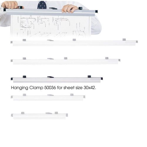 SAFCO  Sheet File Hanging Clamps, Aluminum with Plastic Caps, 30&#034;, Black.