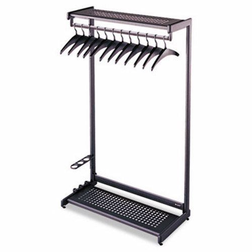 Quartet single-side, garment rack w/2 shelves, 8 hangers, steel, blk (qrt20222) for sale
