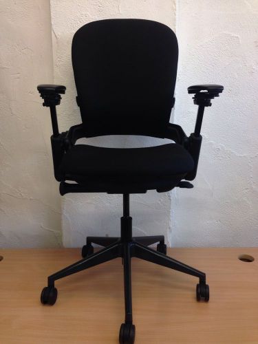 BLACK FABRIC STELLCASE LEAP CHAIR V1 ERGONOMIC OFFICE CHAIR.. SPIDER BASE 1 ONLY