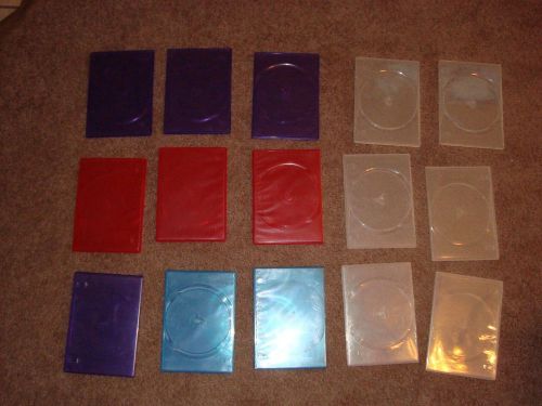 40 slim Memorex DVD cases in assorted colors